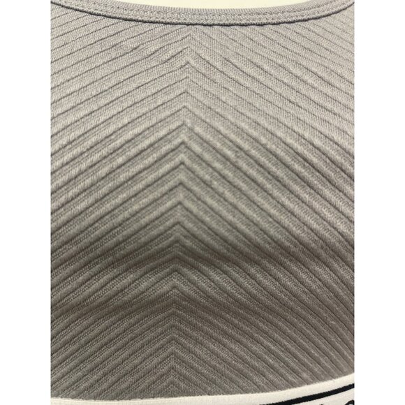 New Balance Women Gray Ribbed Racer Back Sport Bra Size L - Picture 4 of 6